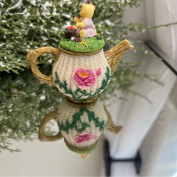 🫖 Vintage 1997 Miniature Teapot w Cat & Flowers - Picture 8 of 8
